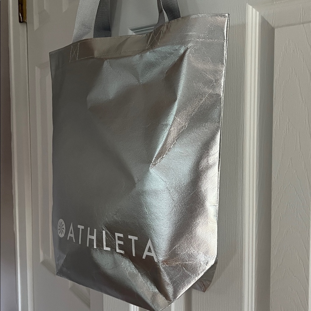 Athleta Metallic Silver Tote Bag - Picture 5 of 5